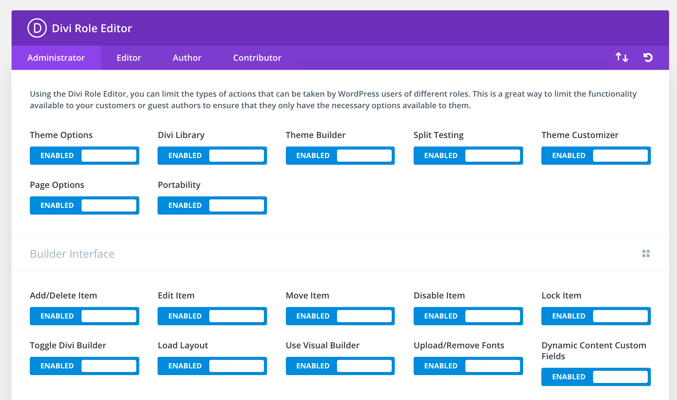 Divi roles