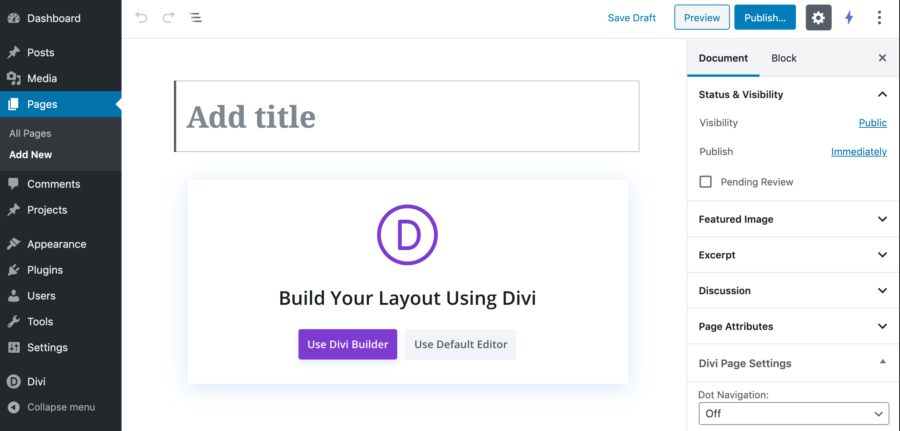 use divi builder