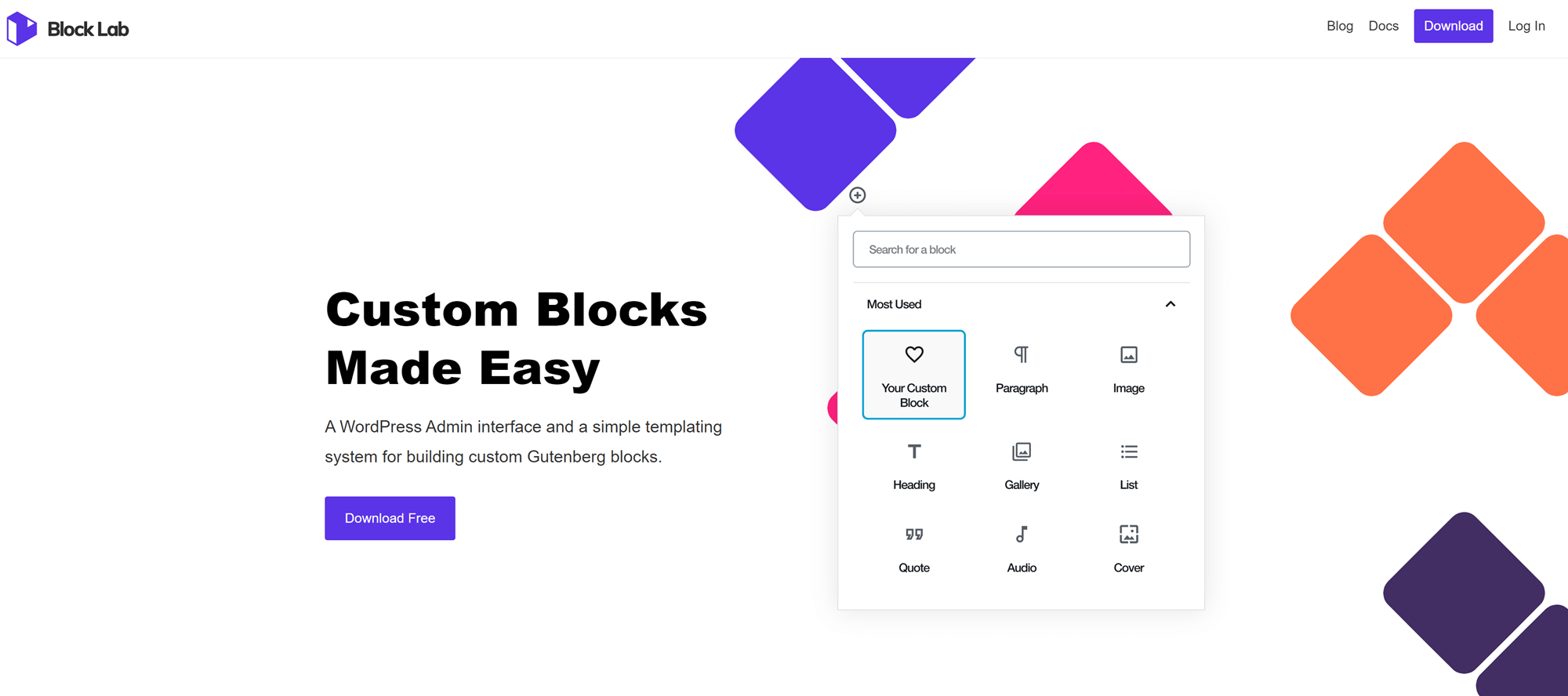 Block Lab homepage