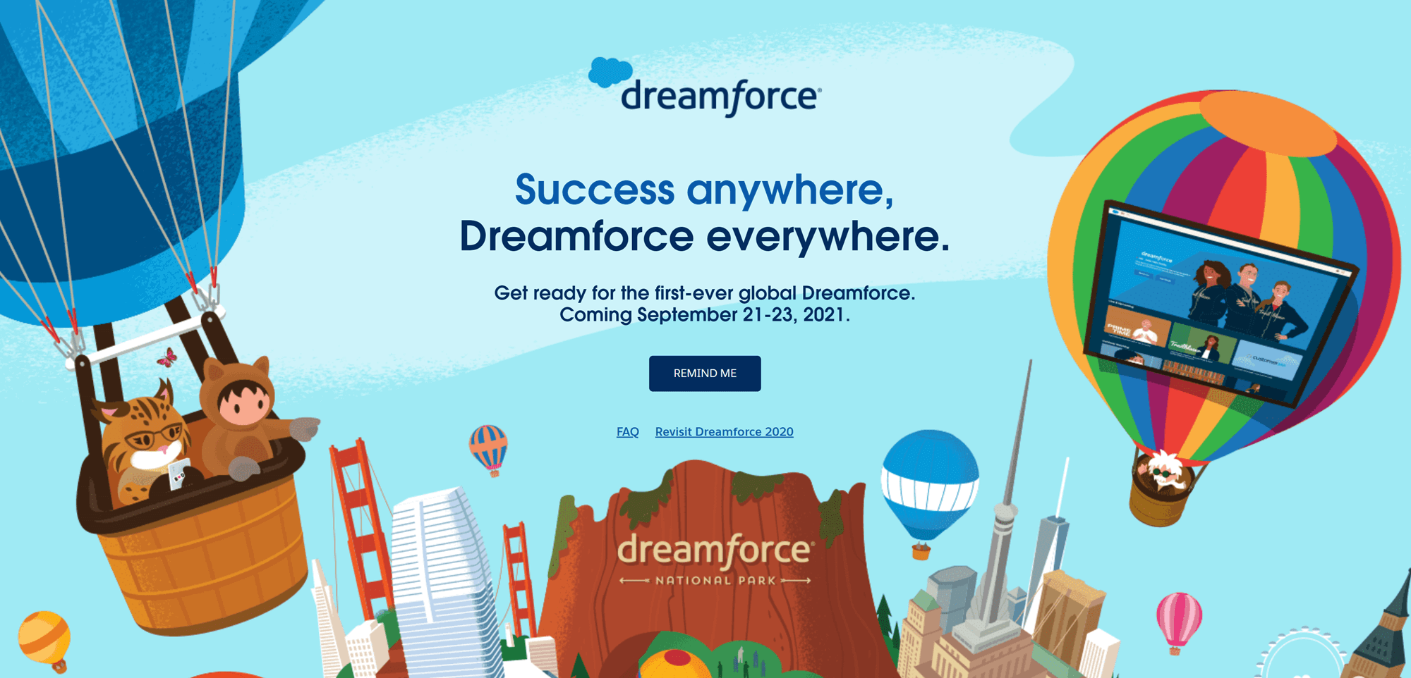 Dreamforce 2020 landing page