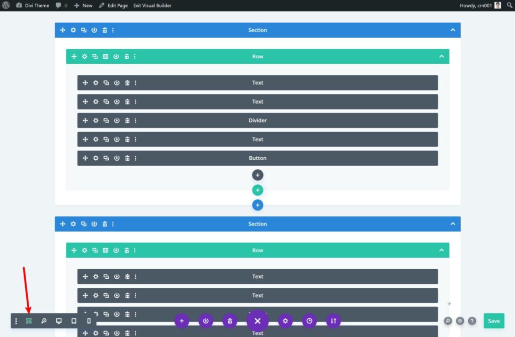 Divi Builder offers wireframe mode for backend editing