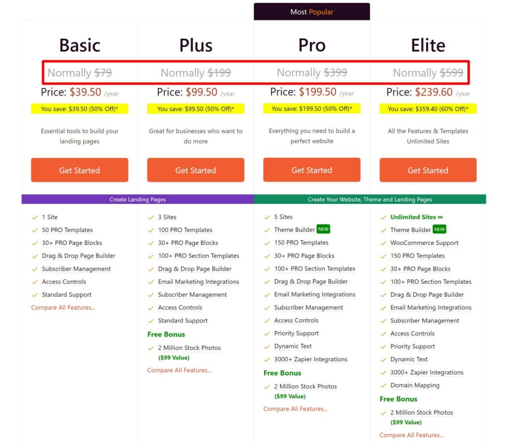 SeedProd pricing plans.